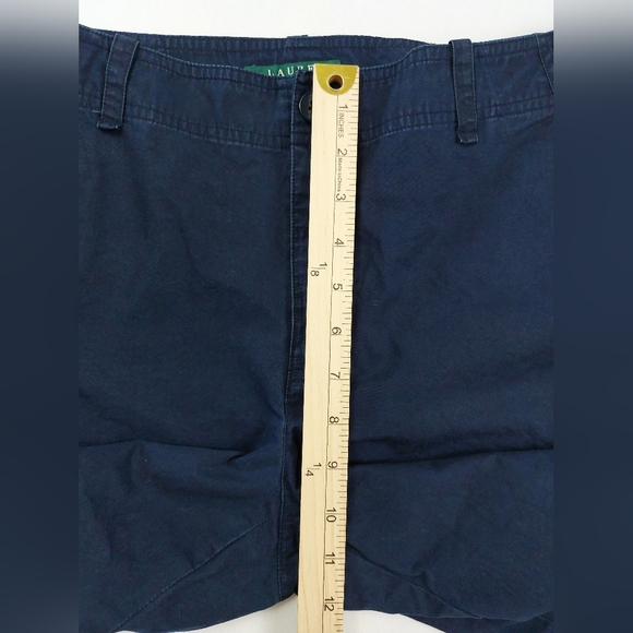 Lauren Ralph Lauren Capris Womens Size 8 Navy Blue Flat Front 100% Cotton Crop - Picture 5 of 9